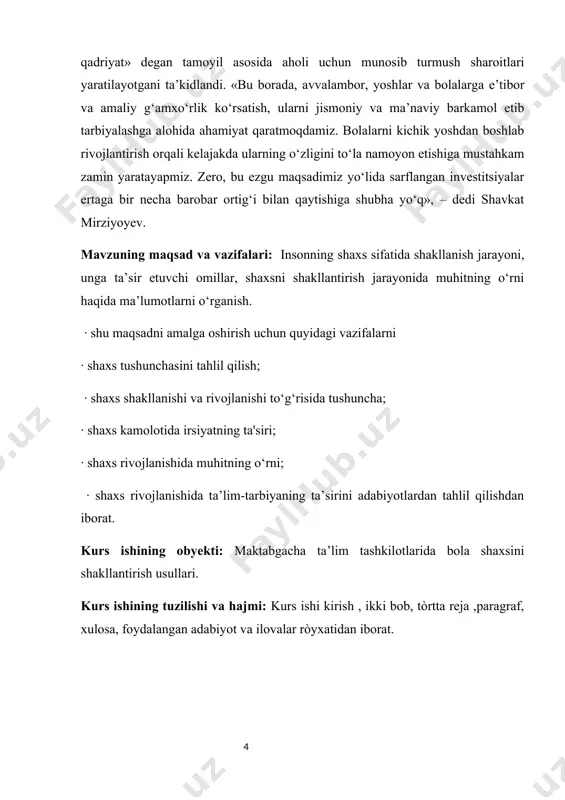 talar bilan muloqoti tufayli insoniyatning ko‘p asrlik tajribasini o‘zlashtirish asosidagina amalga oshiriladi. bu tajribani faqat insoniy muloqotning eng muhim vositasi - til orqaligina berish mumkin. barchamizga ma’lumi, ta’lim va tarbiya muammosi juda qadimdan beri mavjud. u o‘rta asrlardagi g‘arb va sharq mutafakkirlarining asarlarida ko‘rib chiqilgan. o‘sha davrlarning buyuk mutafakkirlari abu nasr al-forobiy, abu rayhon beruniy, abu ali ibn sino, yusuf xos hojib, ahmad yugnakiy, jaloliddin dovoniy, alisher navoiy va boshqalar feodal zulm va mutaasib ruhoniylarning qattiq qarshiligiga qaramasdan jahon fani, madaniyati, maorifiga beqiyos hissa qo‘shdilar. sharqining qomusiy mutafakkiri abu nasr al-forobiy (873-950) insonni har tomonlama takomillashtirish, ularni umumiy baxt-saodatga yetaklash yo‘llari va usullarini o‘zining ijtimoiy-siyosiy ta’limoti markaziga qo‘yadi, bu esa uning dunyoqarashlarning umuminsoniy asosga egaligidan dalolat beradi. bejizga sharq qadimdan ma’naviyat va sivilizatsiya o‘chog‘i sifatida ta’riflanmagan. qadimgi sharq faylasuflari ma’naviy yuksalish, shaxsning o‘zligini anglashi va kamol topishiga qaratilgan konsepsiyalarda, avvalo, zardushtiylik, buddizm, konfutsiychilik falsafasida juda ko‘plab noyob dialektik g‘oyalar ilgari …
