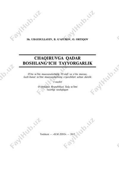 boshlang‘ich tayyorgarlik — PDF