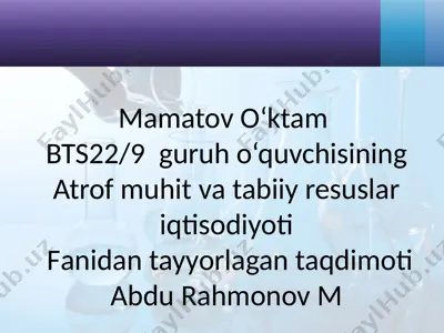 qattiq suvni samarali taqsimlash — PPTX