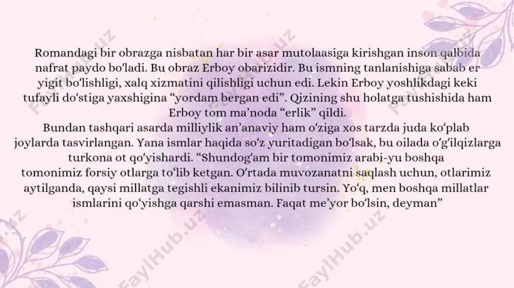 badiiy adabiyotda farzandkus otalar obrazi - Page 5