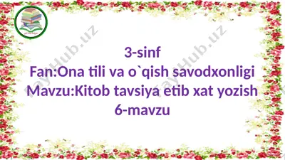kitobtavsiya etish haqida — PPTX