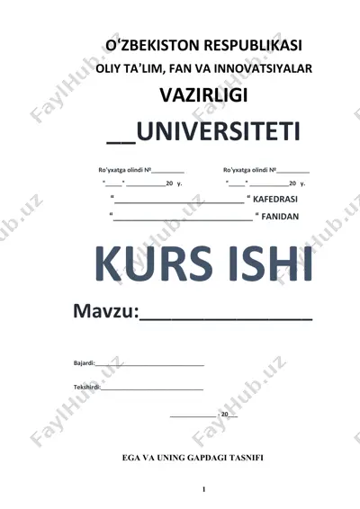 ega va uning gapdagi tasnifi (kurs ishi) — DOCX
