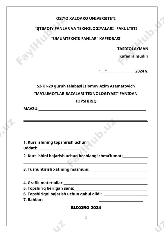 uhim ahamiyatga ega bo'lgan jarayonlardan biri - marketing tadqiqotlarining natijalarini tahlil qilish va qayta ishlashdir. mahsulotlarning sotishini oshirish, yangi bozorlarga kengaytirish, va mijozlar bilan o'zaro munosabatlarni mustahkamlashning asosiy vositasidir. bu maqsadga yetishish uchun, korxona ma�lumotlar bazasini loyihalaydi va boshqa texnologiyalardan foydalanib, jarayonni avtomatlashtirishga yo'l qo'yadi. bu, strategiyalarini isloh qilish, mijoz talablari va qoniqishlarini aniqlash, va aralashish tartibini takomillashtirish uchun qo'llaniladigan innovatsion yondashuvni ko'rsatishga erishishga yordam beradi. "korxona tomonidan ishlab chiqarilgan yoki sotiladigan mahsulotlarning har bir turdagi mahsulotning ishlab chiqish jarayonini avtomatlashtirishni tashkil etish uchun ma�lumotlar bazasini loyihalash" degan vazifani avtomatlashtirish uchun quyidagi bosqichlarni amalga oshirish mumkin: ma'lumotlar bazasini tuzish: mahsulotlarga oid ma'lumotlar (nomi, xususiyatlari, sifati, narxi, sotish maqsadi, sotish joyi va boshqalar)ni o'z ichiga olgan ma'lumotlar bazasini tuzish. tadqiqot natijalarini kiritish: marketing tadqiqotlarining natijalari (mijozlar tomonidan tanlangan mahsulotning xususiyatlari, sotish muammosi, reklama efektivligi, mijozlar fikrlari va boshqalar)ni ma'lumotlar bazasiga kiritish. ma'lumotlar analizi: kiritilgan ma'lumotlarni tahlil qilish uchun ma'lumotlar analizi algoritmlarini …