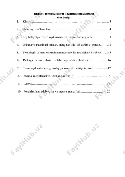 richagli mexanizmlarni kuchlanishini xisoblash — DOCX