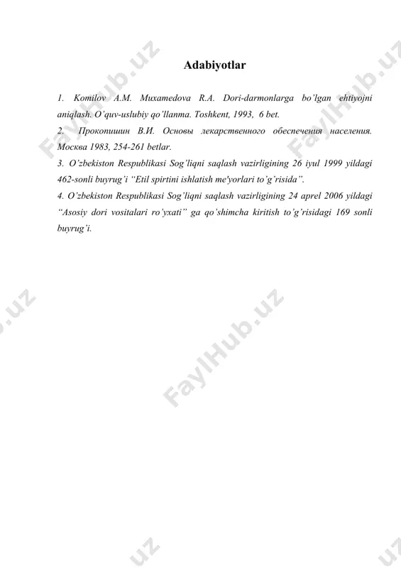 dori vositalariga bo’lgan ehtiyoj va talab istiqbolini aniqlash - Page 5