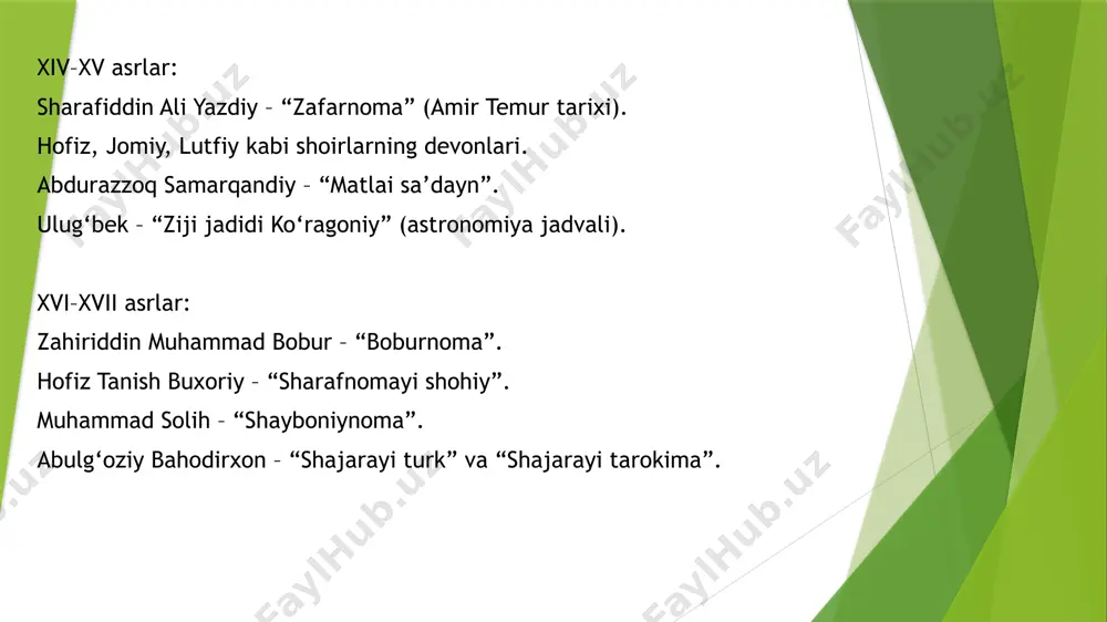 xi-xvii asrlarga oid manbalari adabiyotlar - Page 5