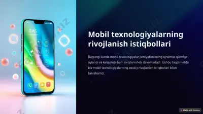 mobil texnologiyalarning rivojlanish istiqbollari — PPTX