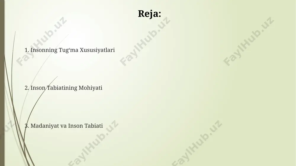 birga, ijtimoiy tuzilmalar va axloqiy normalarning shakllanishiga olib kelgan. genetik mutatsiyalar natijasida inson tabiatining ba'zi xususiyatlari, masalan, hamkorlik qilish yoki raqobatlashish moyilligi, 50 000 yil ichida sezilarli darajada o'zgargan. inson tabiatining evolyutsiyasi davomida miya hajmining 3 million yil ichida 3 barobarga oshishi, ijtimoiy munosabatlarning murakkablashuvi va vositalardan foydalanish ko'nikmalarining rivojlanishi kuzatilgan. irsiy va atrof-muhit atrof-muhit omillari, jumladan, tarbiya, ijtimoiy-iqtisodiy sharoitlar va madaniy ta'sirlar inson shaxsining rivojlanishiga 50% dan ortiq ta'sir ko'rsatishi mumkin, bu irsiyat bilan murakkab o'zaro ta'sirni aks ettiradi. epigenetika tadqiqotlari shuni ko'rsatadiki, atrof-muhit omillari genlarning ifodalanishiga ta'sir qiladi, bu esa irsiyatning fe-notipik namoyon bo'lishini o'zgartirishi mumkin; masalan, stress genlarning faolligini o'zgartirishi mumkin. irsiy omillar insonning temperamentini, xulq-atvorining ba'zi xususiyatlarini, intellektual qobiliyatlarining 50% gacha boʻlgan qismini aniqlaydi, qolgan qismi atrof-muhit ta'siriga bog'liq. yaxshilik va yomonlik miya faoliyatining neyrobiologik tadqiqotlari shuni ko'rsatadiki, altruizm (yaxshilik) va shafqatsizlik (yomonlik) uchun javobgar bo'lgan miya sohalari bir-biriga yaqin joylashgan va ularning faollashishi murakkab o'zaro …