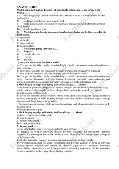 mulk huquqi tushunchasi — DOCX