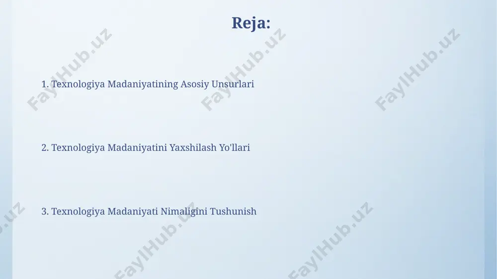 larni kamaytirishga olib kelishi mumkin, bu agile metodologiyalari orqali amalga oshiriladi. jamoa a'zolarining o'zaro ishonchi va ochiq muloqoti loyiha muvaffaqiyatining 70% ni tashkil etadi, bu esa muntazam o'zaro fikr almashish va 1:1 suhbatlar orqali qo'llab-quvvatlanadi. texnik madaniyatning mohiyati texnik madaniyat, 5 dan ortiq mutaxassislar guruhlari o'rtasidagi samarali hamkorlik, loyihalarni rejalashtirishning aniq metodologiyalari va sifat nazorati tizimlari orqali ifodalanadi. texnik madaniyatning muhim ko‘rsatkichlaridan biri – ishlab chiqarish samaradorligining 15% ga oshishi, texnologiya yangilanishlarining tezligi va malakali mutaxassislarning mavjudligi hisoblanadi. doimiy o'rganish va rivojlanish texnik madaniyatni rivojlantirish uchun, xodimlarga kamida har 3 oyda bir yangi texnologiya yoki vositalar bo'yicha 2 soatlik mashg'ulotlar o'tkazish tavsiya etiladi. bu, innovatsiyalarni qabul qilish tezligini oshiradi. doimiy o'rganish va rivojlanish muhitini yaratish uchun kompaniya xodimlarga yiliga o'rtacha 40 soatlik professional rivojlanish dasturlarini taqdim etishi kerak. bu, malaka oshirish kurslari yoki sertifikatlashtirish dasturlari orqali amalga oshirilishi mumkin. muammolarni hal qilish madaniyati innovatsion yechimlarni qo'llashga tayyor bo'lgan muhandislar soni …