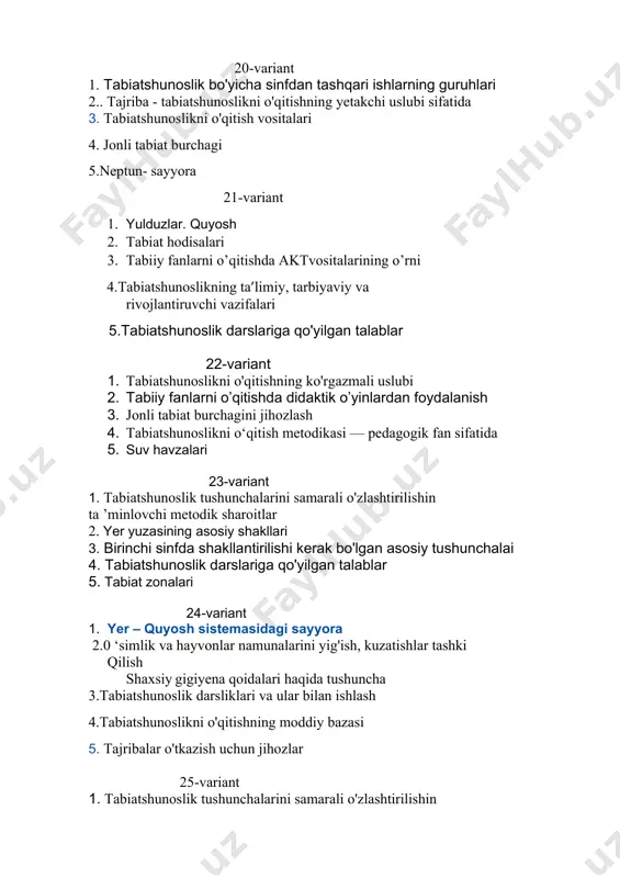 tabiiy fanlardan yakuniy savollari variant asosida - Page 5