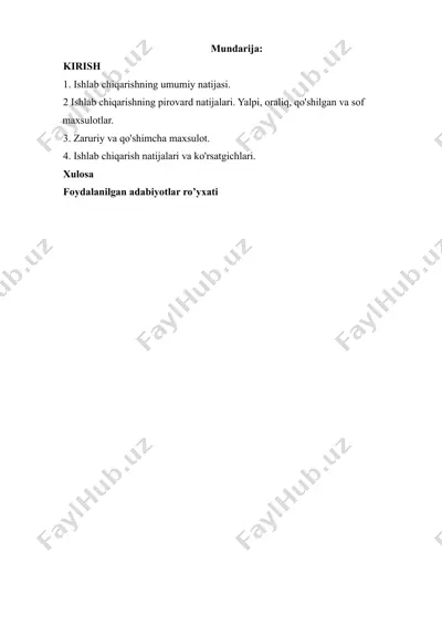 ishlab chiqarishning umumiy va pirovard natijalari. — DOCX