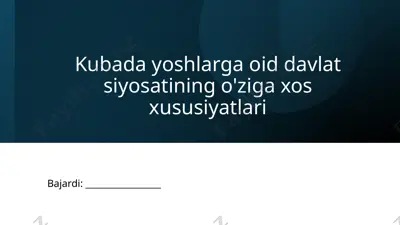 kubadayoshlarga oid davlat siyosati — PPTX