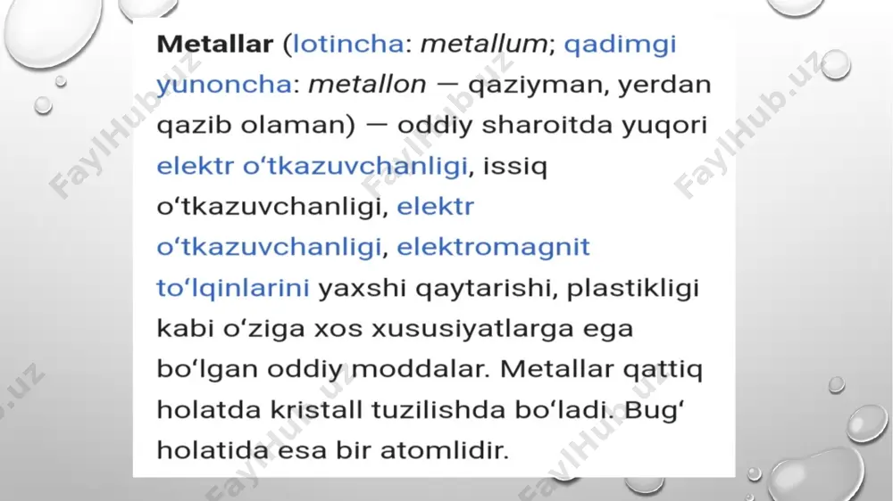 metallarning umumiy xossalari - Page 3