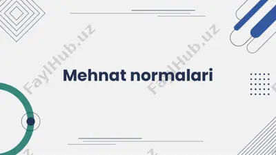 mehnat normalari — PPTX