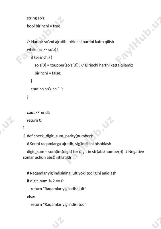 dasturlash fanidan oraliq nazorat ishi - Page 2