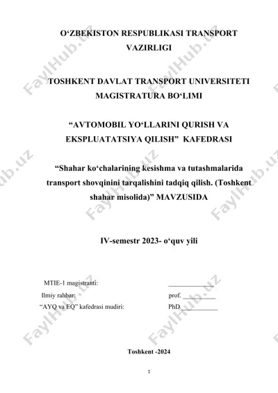 avtomobil yo‘llarini qurish va ekspluatatsiya qilish — DOCX